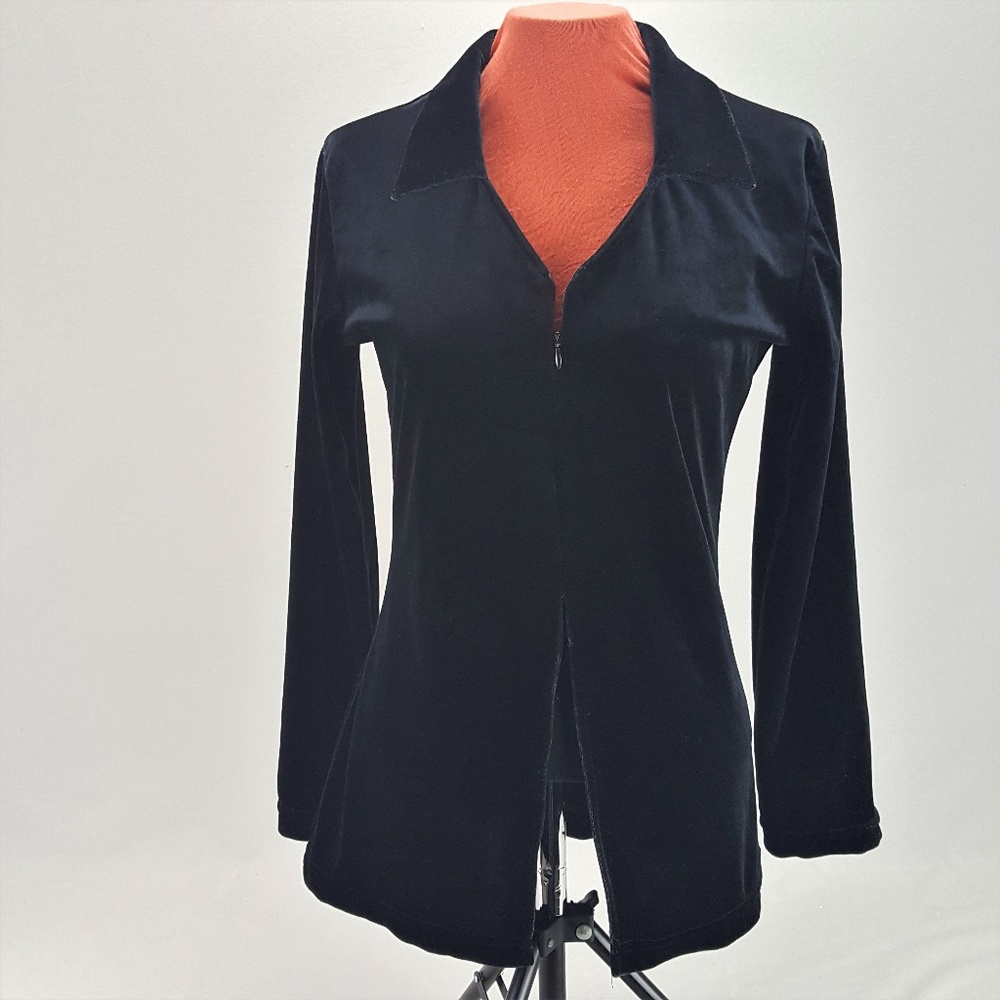 Regatta Womens Black Velour Long Slv Blouse S